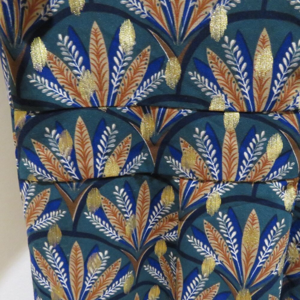 ANTHROPOLOGIE TRAFFIC PEOPLE Metallic Leaf Print Wide Leg Jumpsuit Boho - Size M - Picture 15 of 16